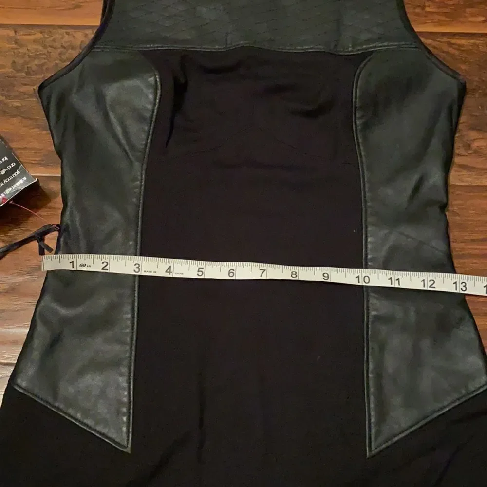 Bebe Black Leather Panel Dress - Picture 7 of 13